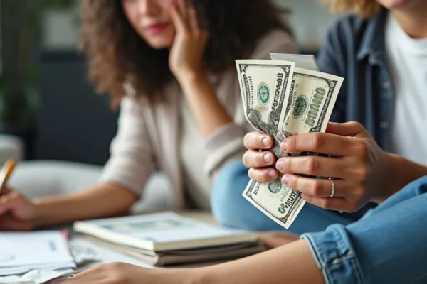 The image shows a person happily working on a laptop at home, suggesting legitimate ways to make money online.