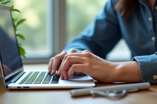 The image shows a person happily working on a laptop, representing easy ways to make money online now.