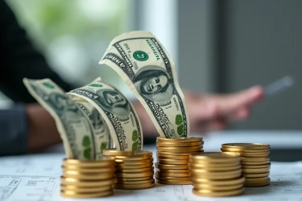 The image shows a person using a laptop with graphics representing fast, simple ways to make money online.