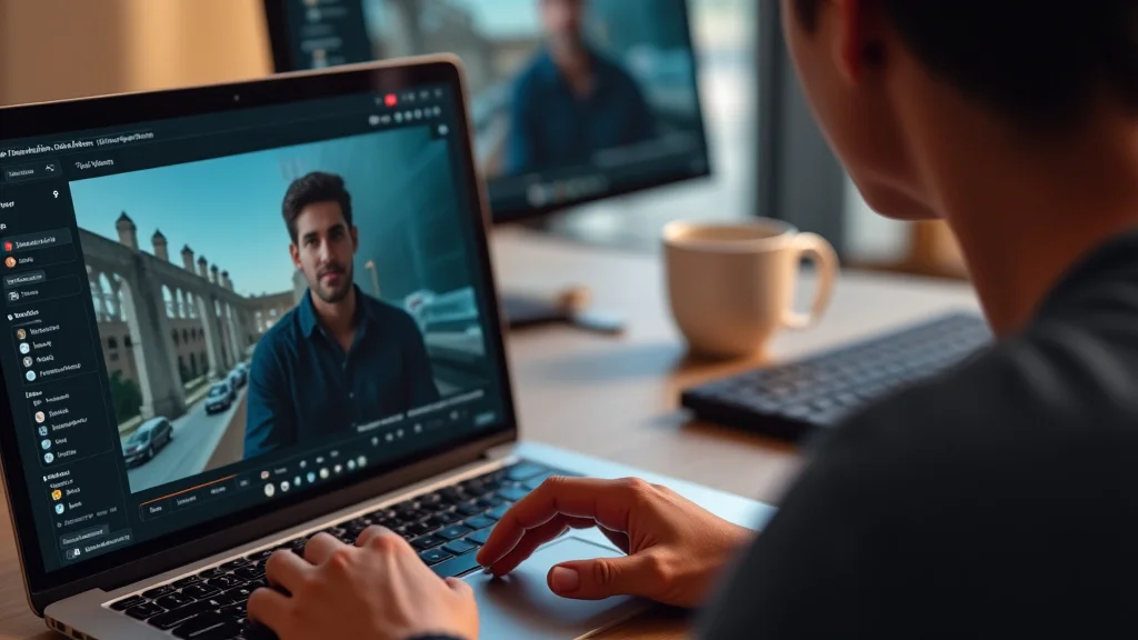 The image shows a person comfortably watching a video on a laptop while earning money online.